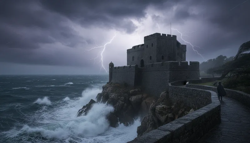 Illustration of fortaleza: a stronghold or fortress.