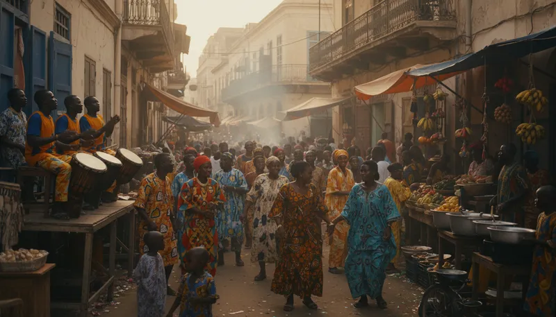 Illustration of dakar: The capital city of Senegal, West Africa.