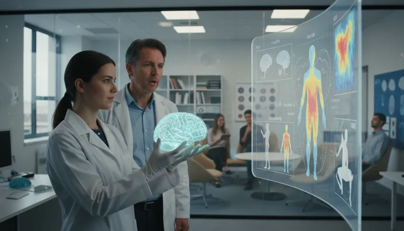 Illustration of neuroscience: The study of the nervous system and brain.