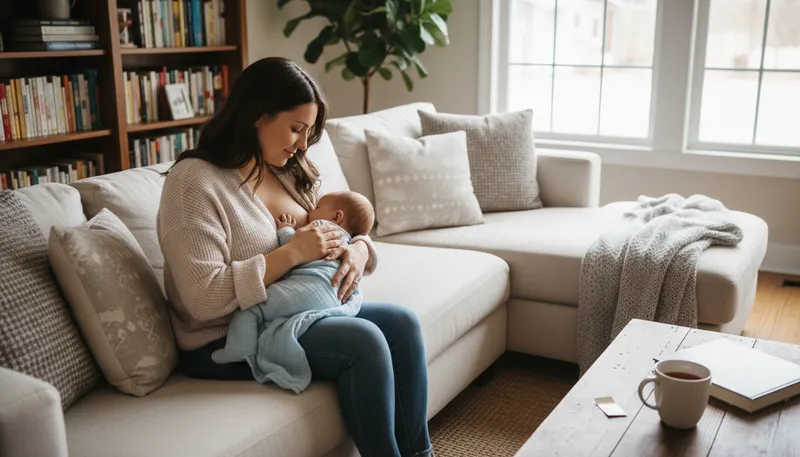 Illustration of breastfed: Nursed an infant with mother's milk.