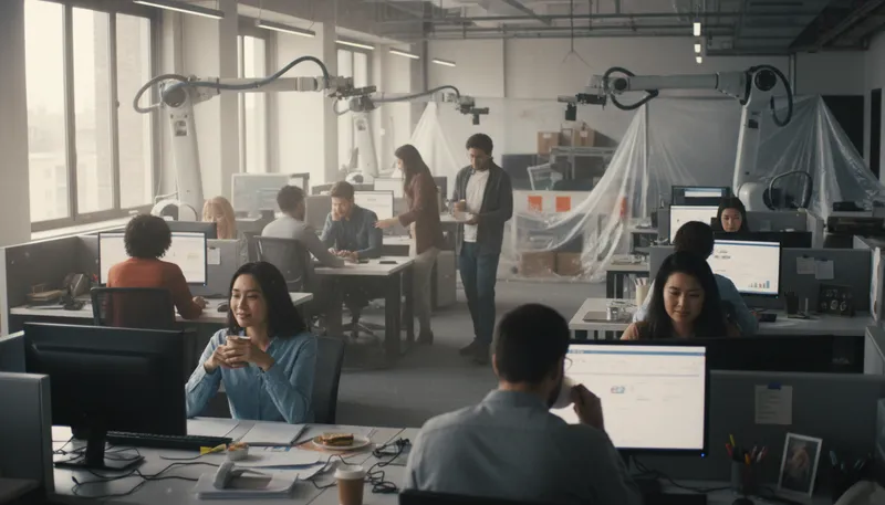 Illustration of bau: Business as usual in corporate settings.