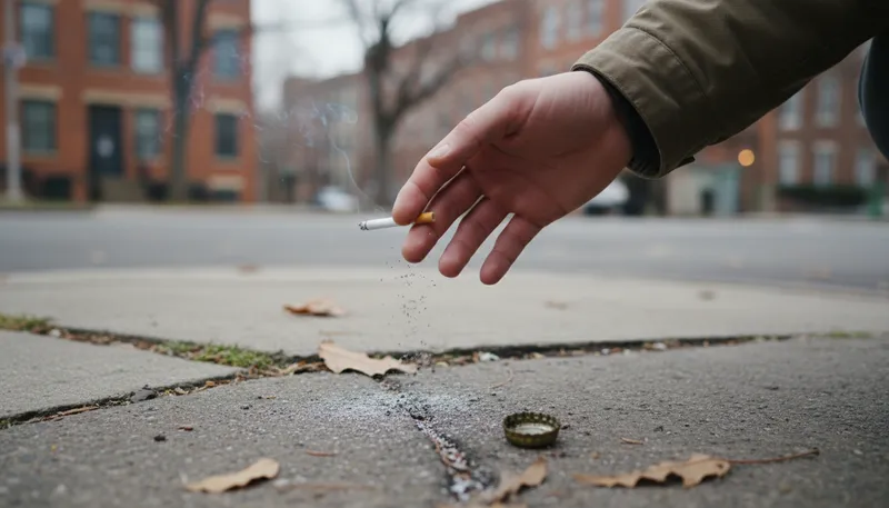 Illustration of cigarette: A small roll of tobacco for smoking.