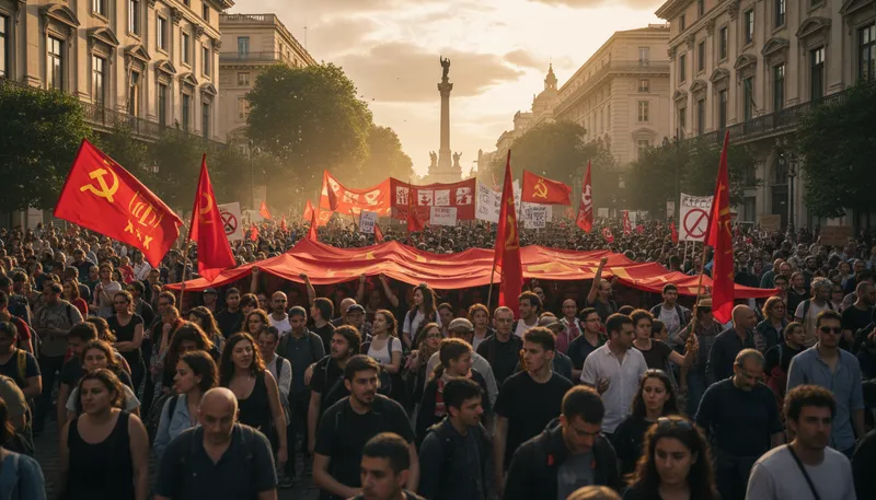 Illustration of communist: A person who supports communal ownership and equality.