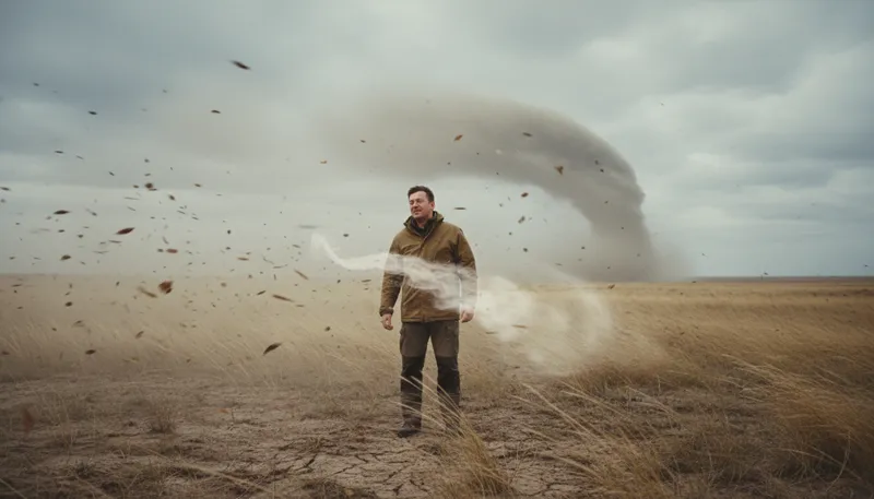 Illustration of fart in a windstorm: an action lacking significant impact or effect.