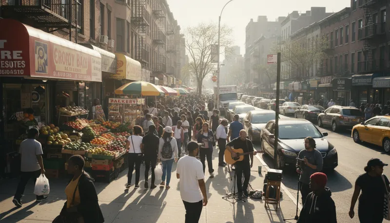 Illustration of flatbush: A neighborhood in Brooklyn, New York.