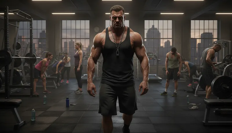 Illustration of bruiser: A large, strong person; a fighter.