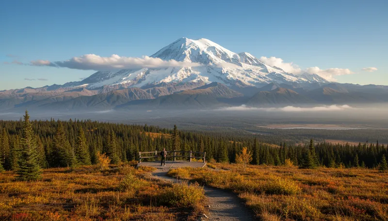 Illustration of denali: The highest peak in North America.
