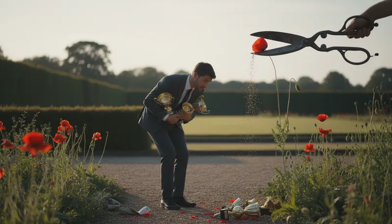 Illustration of cut down the tall poppy: to criticize or diminish success.