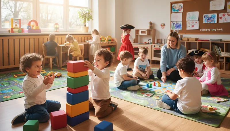 Illustration of kindergarten: the period of early childhood education