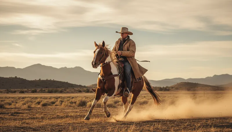 Illustration of stetson: A brand of wide-brimmed cowboy hats.