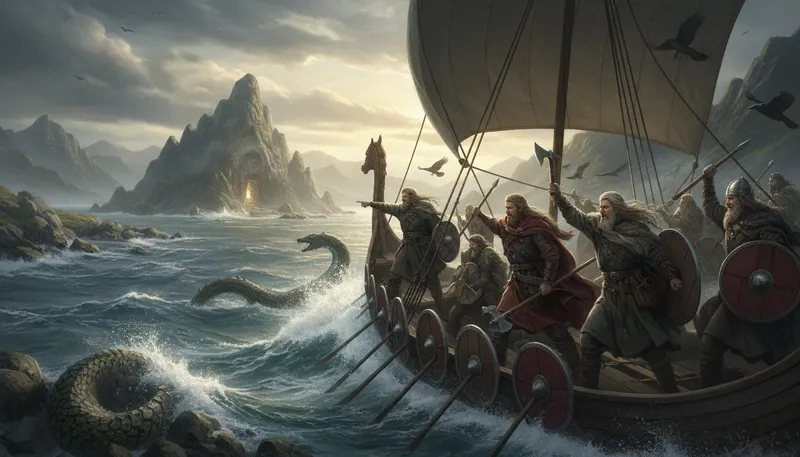 Illustration of norse: Relating to the Scandinavian people and their mythology.