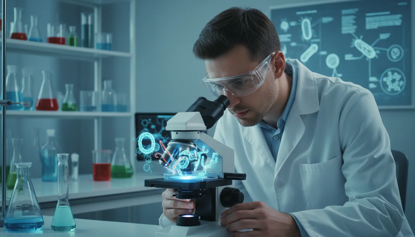 microbiology 的插图：The study of tiny living organisms.