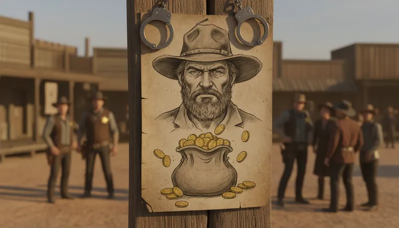 Illustration of price on someone's head: a bounty for someone's capture or death.