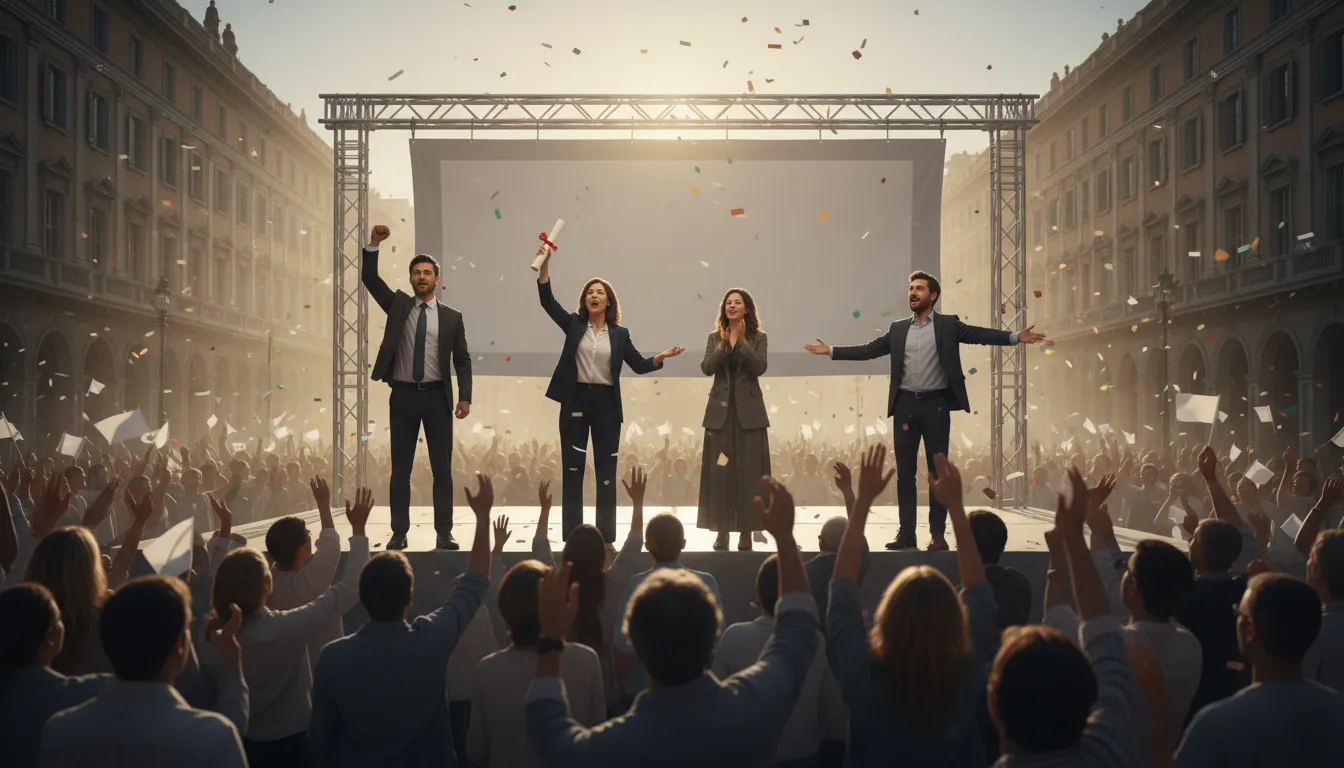 Illustration de come to power : to gain control or leadership