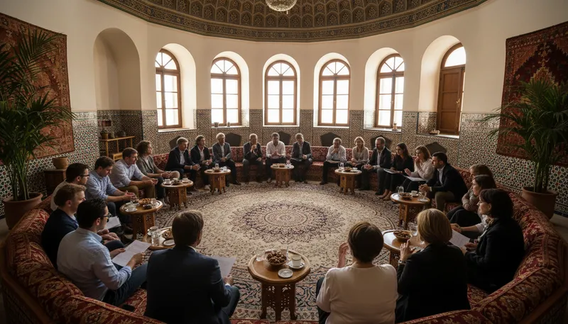 Illustration of majlis: A council or assembly in some Arab countries.