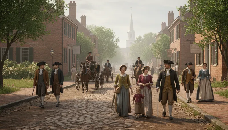Illustration of williamsburg: A historic area in Virginia, USA.