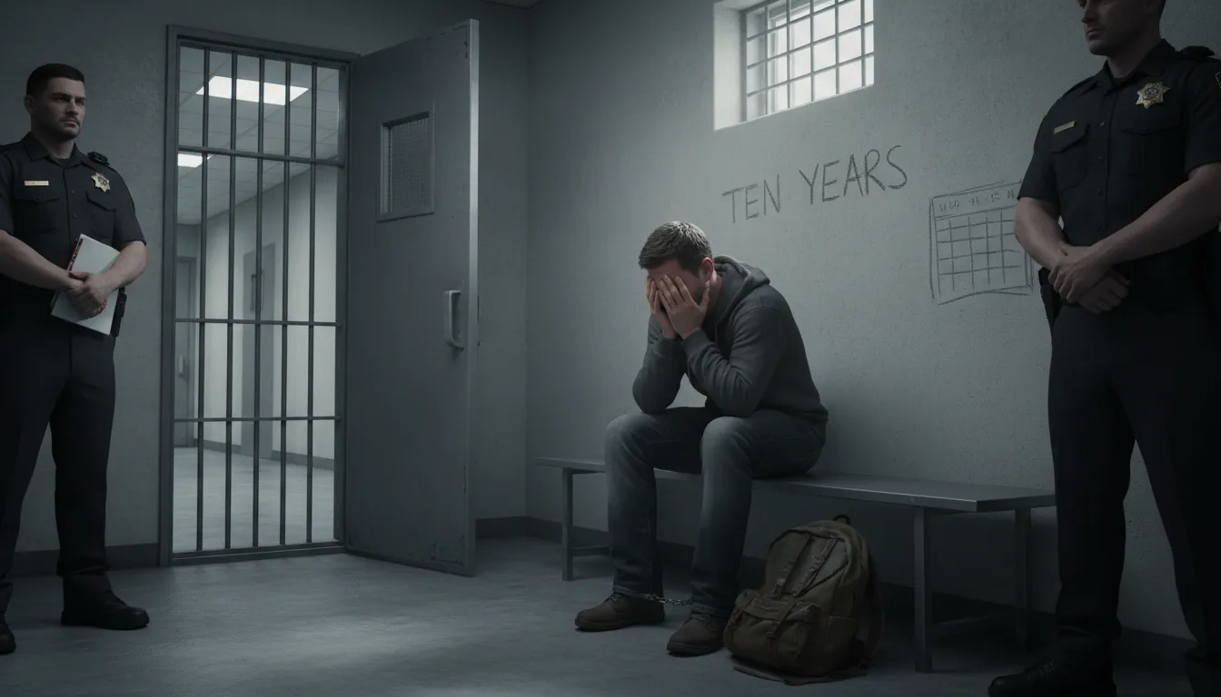 going away 일러스트: being sent to prison