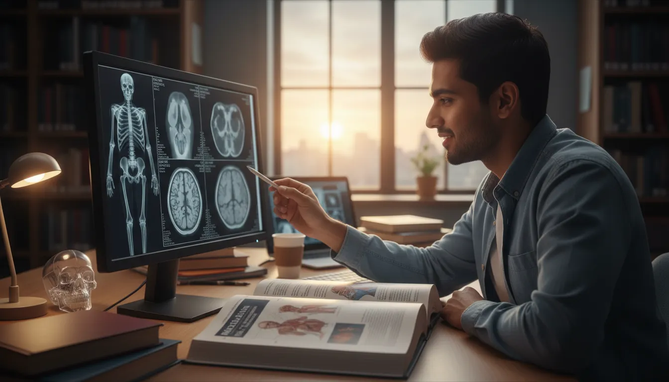 radiology 的插图：The branch of medicine using imaging techniques.
