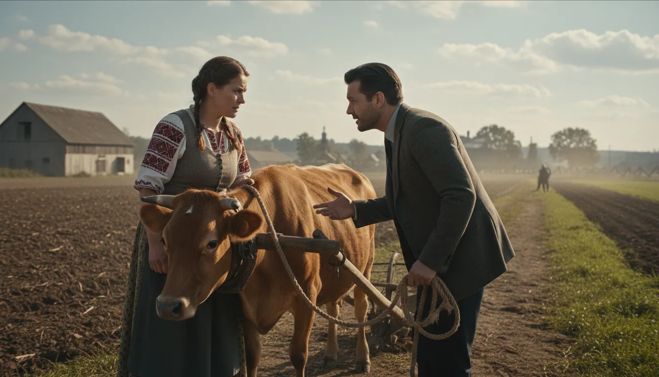Ilustración de plow with one's heifer: To use another person's associate to gain an advantage.