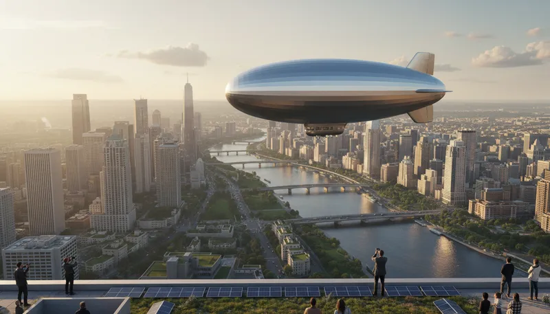 Illustration of blimp: A type of airship.