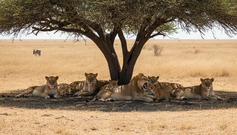 Illustration of pride: a group of lions