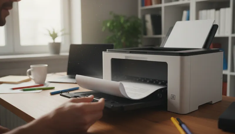 Illustration of drucker: A machine that prints documents or images.