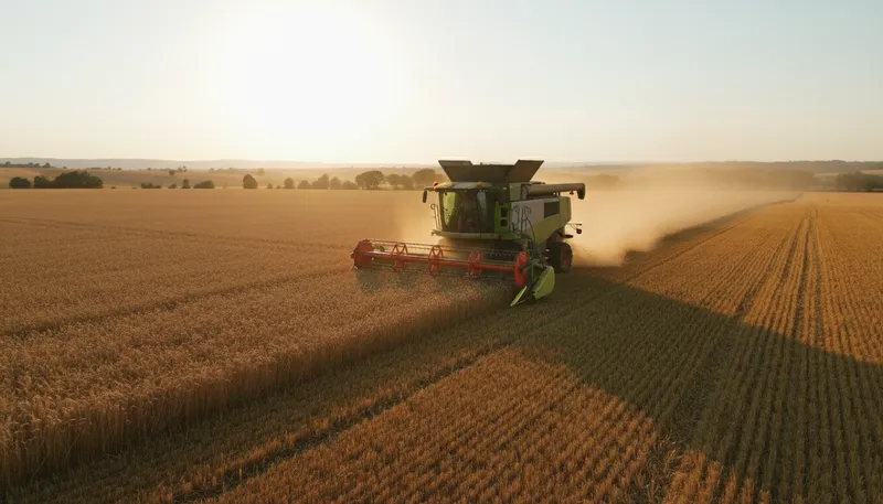 Illustration of harvester: A machine or person that gathers crops.