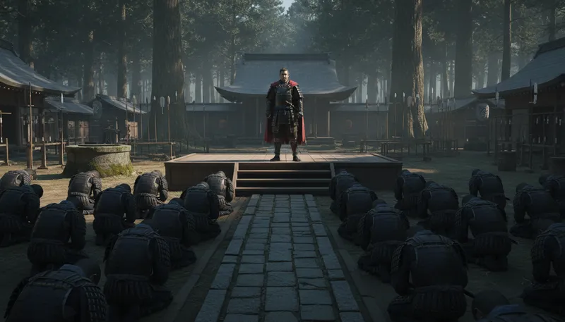 Illustration of shogun: A historical Japanese military leader.