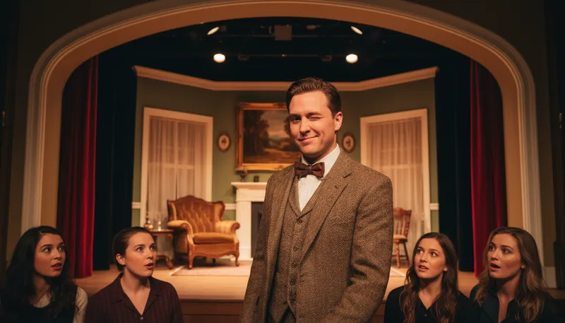 Illustration of break the fourth wall: Address the audience directly in a performance.
