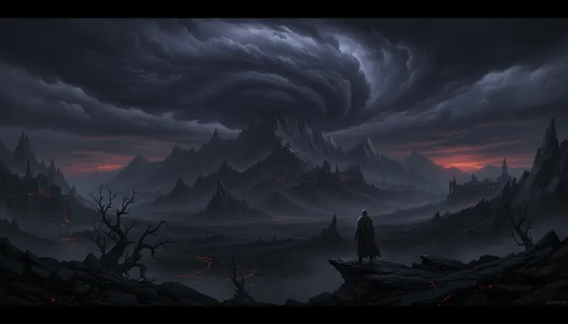 Illustration of mordor: a fictional land in J.R.R. Tolkien's stories