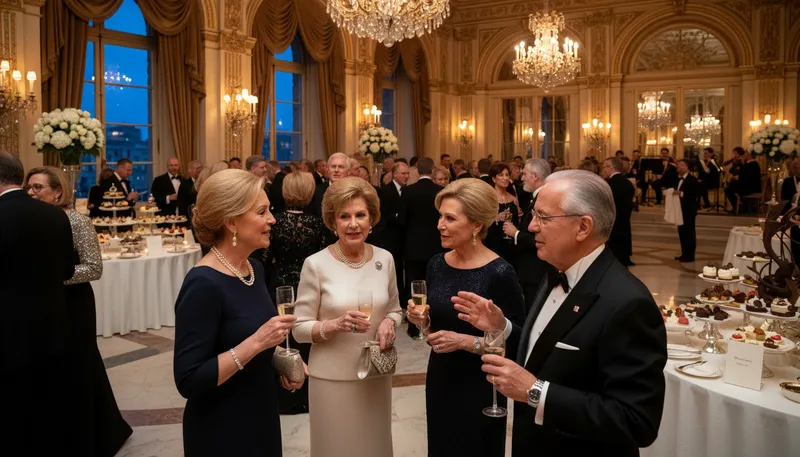 Illustration of upper crust: The wealthy or elite class.
