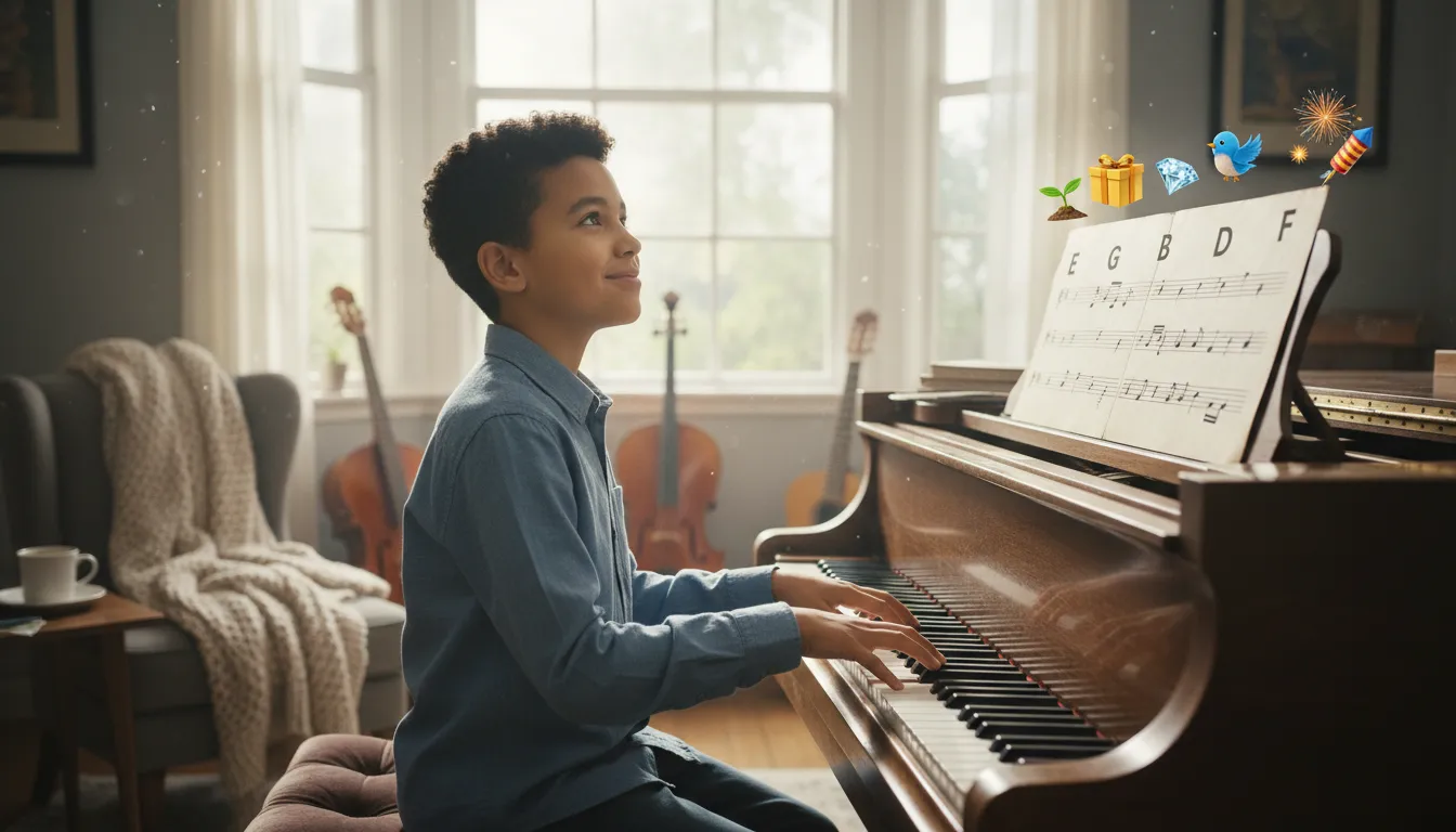 ภาพประกอบของ every good boy deserves fun: a phrase to remember the musical notes EGBDF