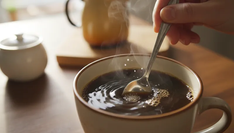 Illustration of dissolve: Mix a solid into a liquid until it disappears.