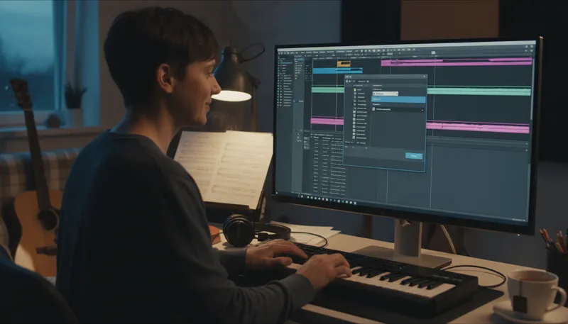 Illustration of midi: A musical file format.