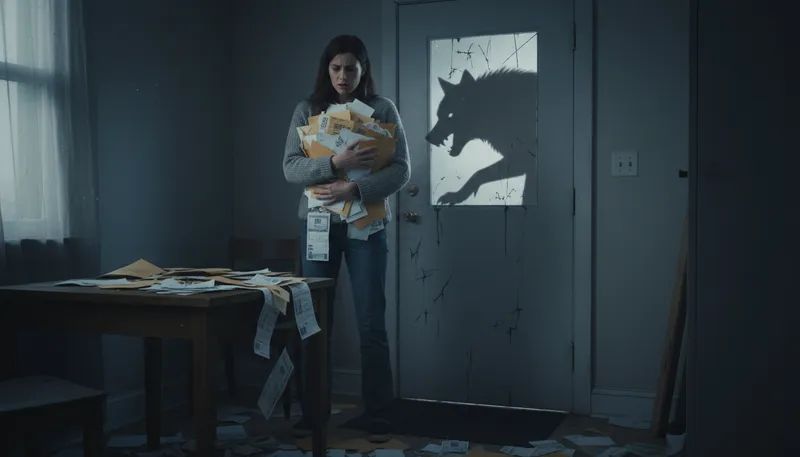 Illustration of the wolf is at the door: danger or trouble is approaching.