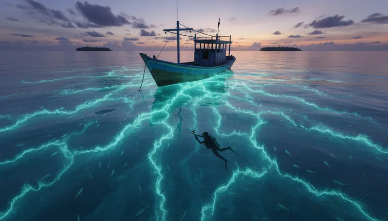 Illustration of plankton: tiny organisms drifting in water