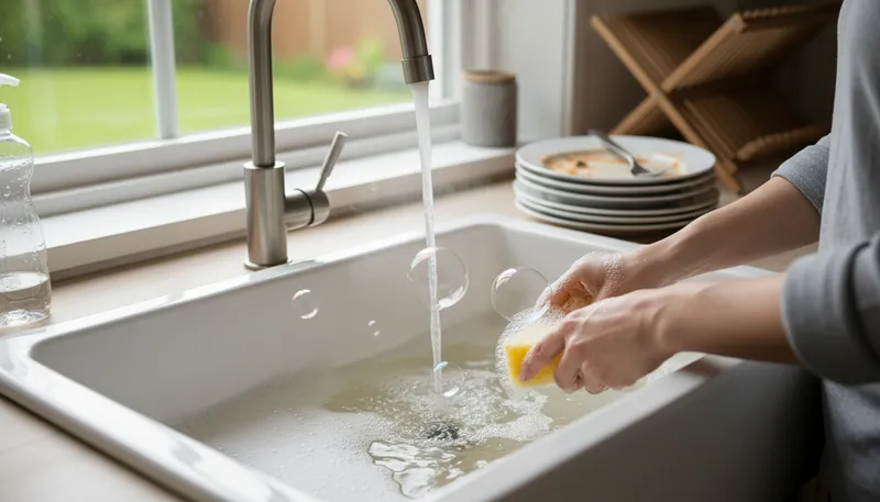 Illustration of sink: basin for washing dishes or hands