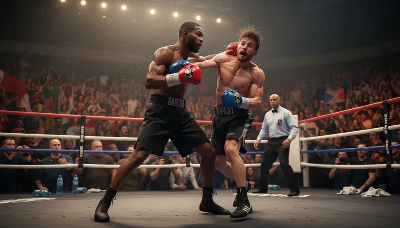 Illustration of uppercut: a punch delivered upward
