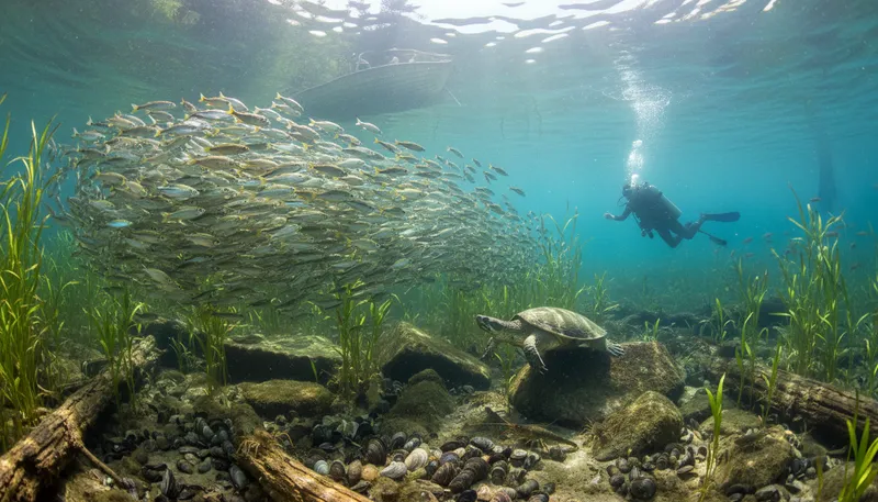 Illustration of beneath the surface: hidden from view or understanding