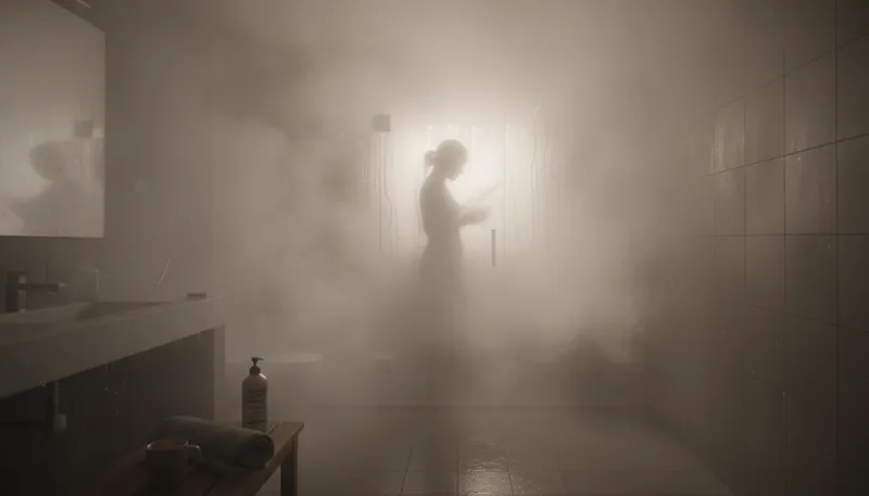 Illustration of steamy: Full of steam or moisture.