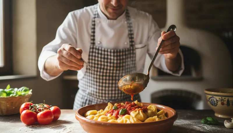 Illustration of sacco: A type of Italian pasta shape.