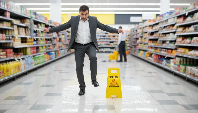 Illustration of slip: To slide accidentally or lose balance.