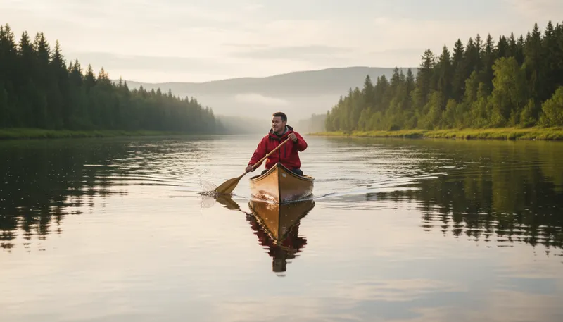 Illustration of canoe: to paddle a canoe