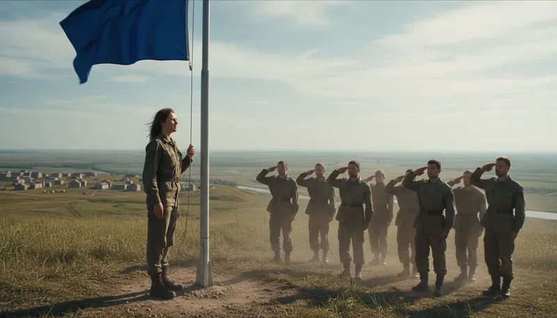 Illustration of raise the flag and see who salutes: Test loyalty or support from others.
