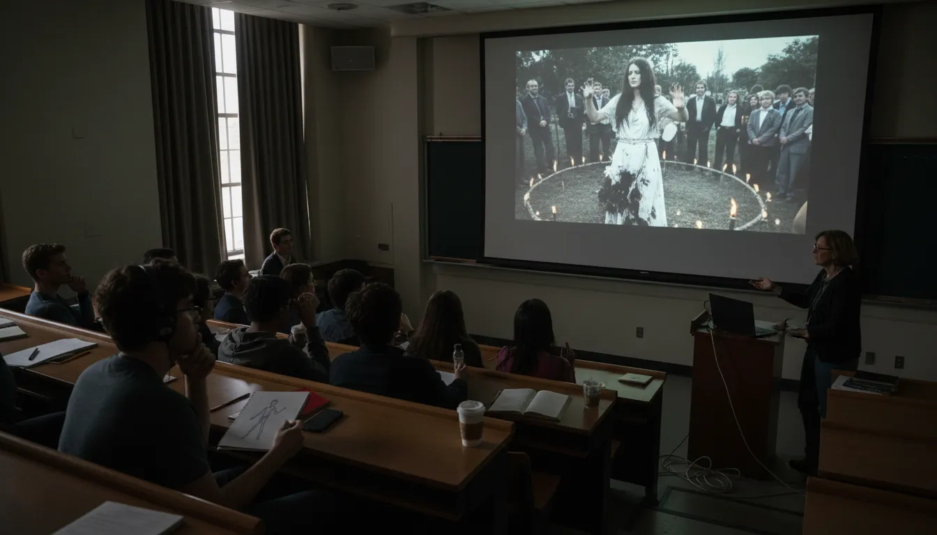 Illustration of performance art: Art in which the artist performs live actions in front of an audience.