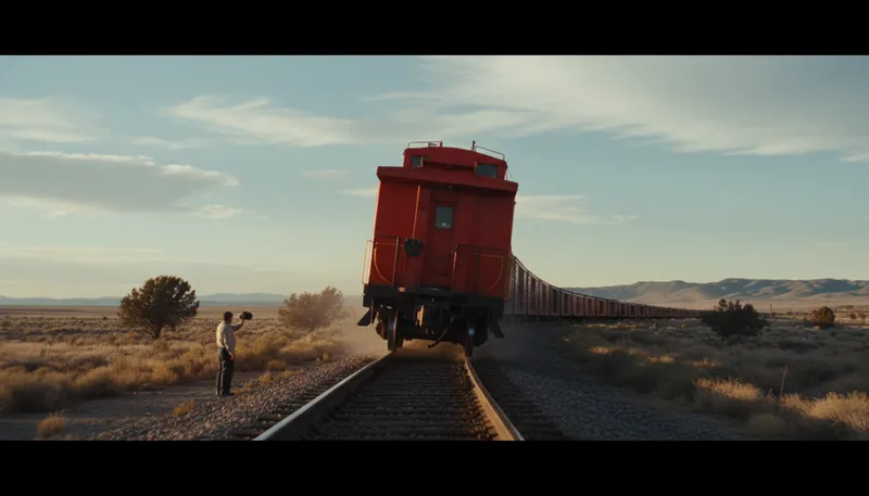 Illustration of caboose: The last car on a train.