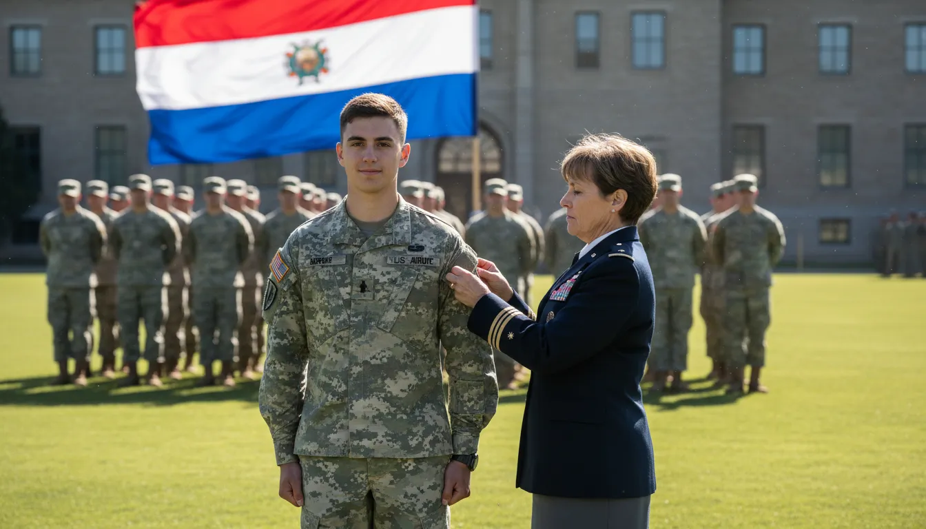 Illustration von private: The lowest rank in the army.