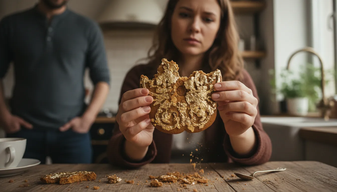 take the gilt off the gingerbread 的插图：Remove the charm from something.