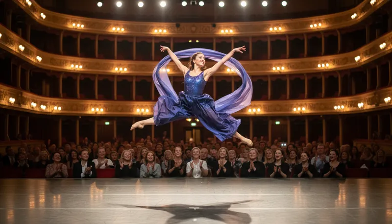 Illustration of performance: An act of presenting a play, concert, or show.