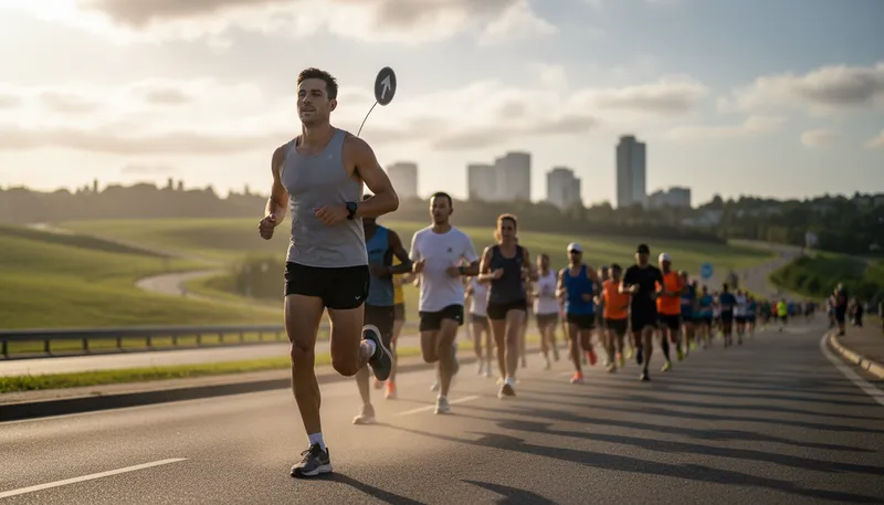Illustration of pacer: Runner who sets the speed in a race.